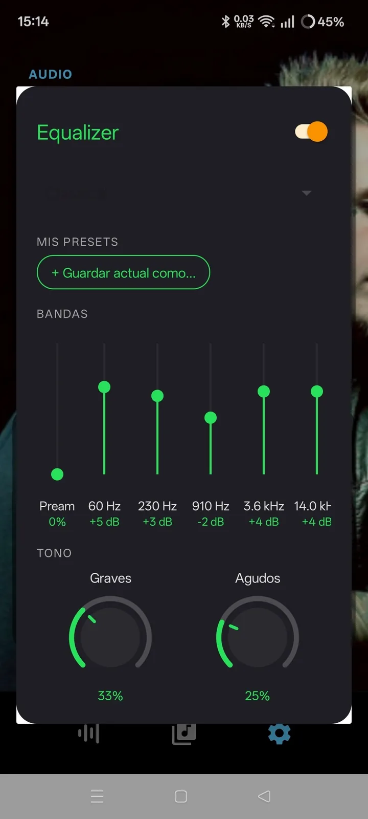 Ecualizador de Apollo Player